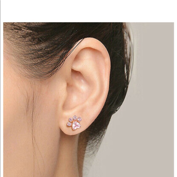 Gorgeous Rose Gold Pink Sapphire Stud Earrings New - Picture 3 of 3